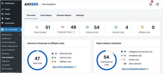 AIOSEO Link Assistant Overview
