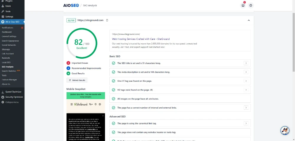 Competition SEO analysis report