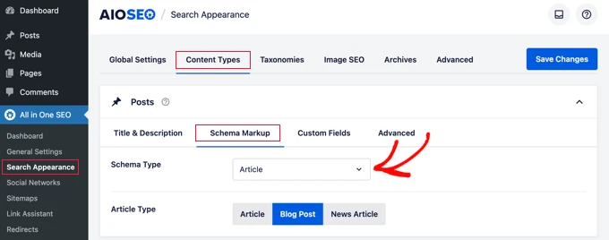 Sitewide Schema Markup